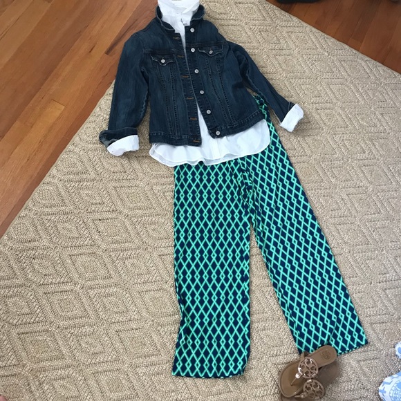 Mud Pie green and blue summer pants! - Picture 2 of 5